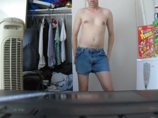 smooth twink-like gay bisexual male dances strips to "Whenever, Wherever"