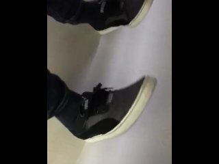 Male Puma and Black Socks Shoeplay at work