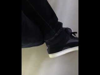 Male Puma and Black Socks Shoeplay at work