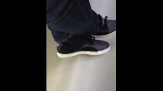 Male Puma and Black Socks Shoeplay at work