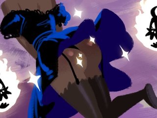 Goth GF Striptease and Vibrator