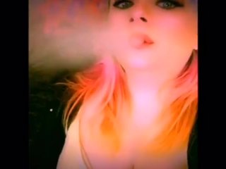 solo female, vape, blonde, smoking