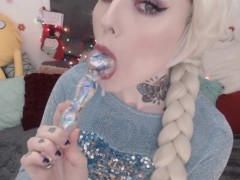 Elsa Frozen Cosplay Glass Toy Spider Gag