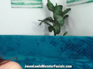 Busty Sofia Moon shows off her cocksucking skills and gets facialed