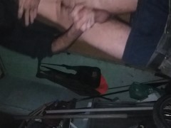 Cold in public. Shaky leg orgasm. Big dick loud moaning mature tattooed guy