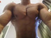 Preview 2 of Watch Crazy Good Looking Guy Flex His Muscle While Masturbating