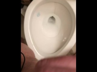 Jerking off with cumshot over toilet!