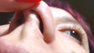 Angies exploração extrema do nariz em close-up: todos os ângulos, beliscando ...