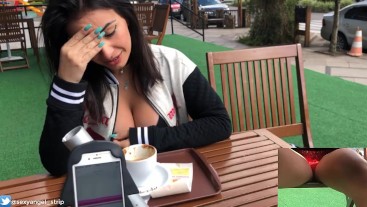 Public female orgasm interactive toy beautiful face agony torture