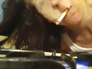 Marie Madison Masturbates and Smokes instead of cleaning kitchen