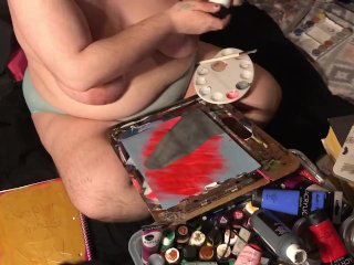 cute, solo female, art, bbw