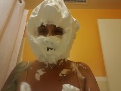 Shaving cream on face. A fun custom I did with real reaction