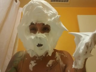 Shaving Cream on Face. A FunCustom I DidWith Real Reaction