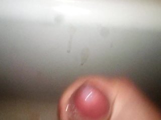 Cumshot solo in bathroom