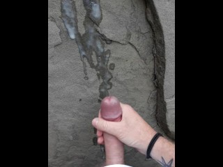 Blasting Cum out of my Cock Outdoors