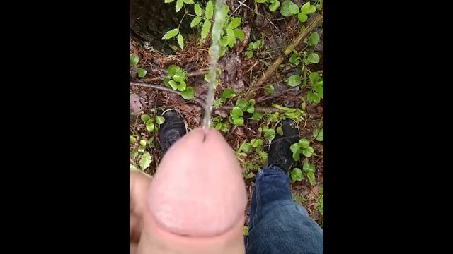 pissing and masturbate in forrest