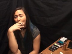 Miss Dee Nicotine Self Human Ashtray and Power Smoking Herself to Death!