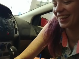 Ex gives me a Blowjob in Car Wash