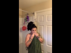 catches Milf listening to music, showering and changing