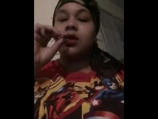 ebony, smoking fetish, interracial, amateur