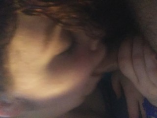 Blowjob inmy new fishnet body stocking before I get my ass fucked