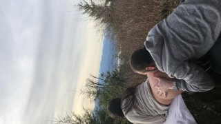 Massive Cumshot From A Quickie On The Mountain