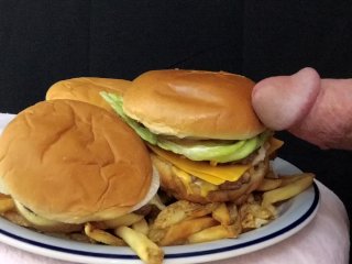 onion, mustard, cheeseburger, closeup