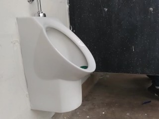 Jerking off Public Bathroom with a Stranger
