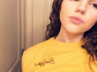 Cute Curly Haired Teen Plays with her Tits