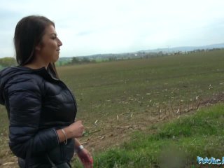 Public Agent Tight busty minx Czech pussy fucked doggystyle in forest