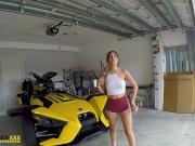 Preview 3 of Roadside - Penelope sits her tight pussy down on our Mechanics thick dick