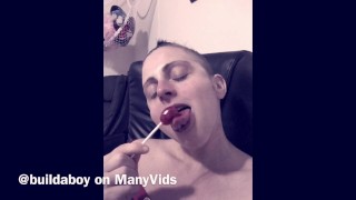 Ftm licks lollipop