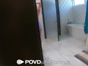 Preview 2 of POVD Tiny perfect breasted girl shower fucked