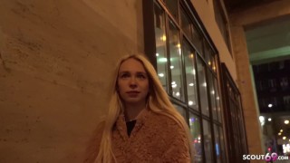 Au Pair student teen public pkck up blind date at street from berlin