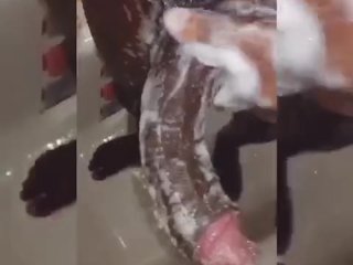 Cleaning my pole in the shower