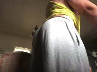 Thick Bubble Butt Muscle Ass Cakes in Gray Shorts