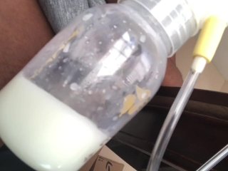 fetish, breast pump, breast pumping milk, pov