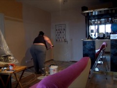 painting my livingroom, music: Golden Sunrise by Josh Woodward