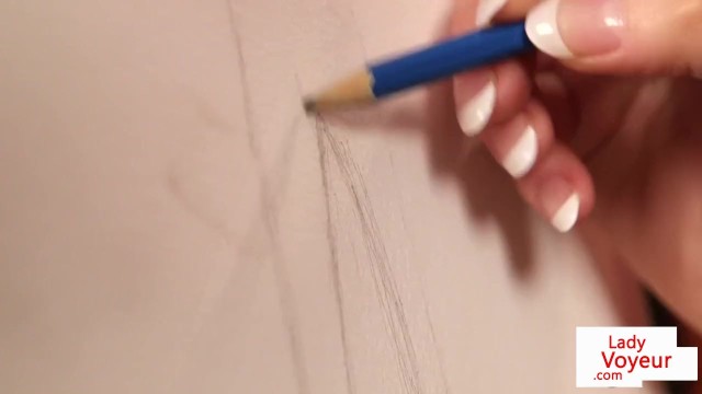 Voyeur CFNM art student enjoys wank session