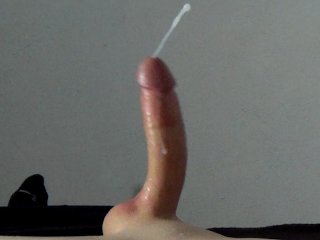 masturbate two hands, cum 2 times, big balls bouncing, 60fps