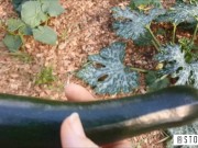 Preview 2 of Risky Public Orgasm with Zucchini 🍆💦