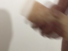 Jerking off with cheap flashlight and creampie