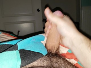 Jerking my Thick Uncut Cock until I Cum