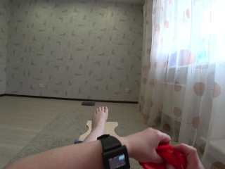 Foot fetish and ASMR. Dress stockings and shoes on plump_legs. POV