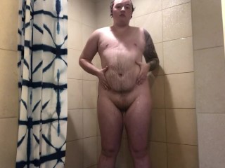 Trans Chub in Shower