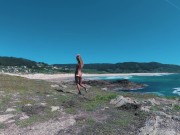 Preview 5 of TRAVEL NUDE - Naked girl dancing on a public beach Doniños in Spain