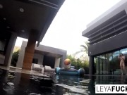 Preview 1 of Leya and Lynn have a lesbian romp in a pool