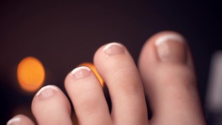 Gewoon My Toe nagels schilderen; Franse tip.