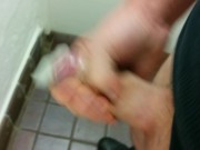 Preview 2 of Filling Condom With Cum In Public Toilet - SlugsOfCumGuy