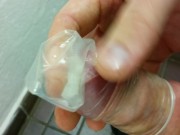 Preview 4 of Filling Condom With Cum In Public Toilet - SlugsOfCumGuy